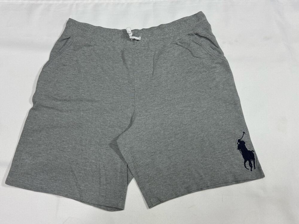Polo Ralph Lauren Boys XL Waffle Shorts Gray with Blue Big Pony